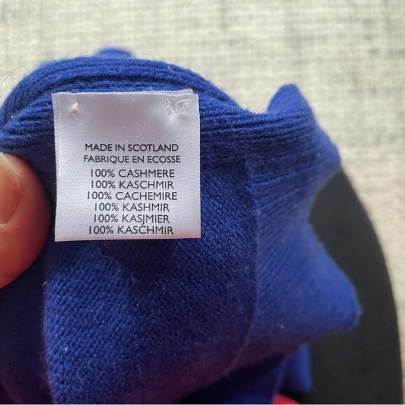 Frances Austen Cashmere Crew Neck Sweater Blue Small - Picture 6 of 6
